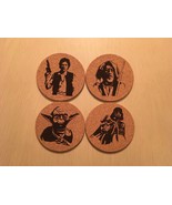 Set of 4  Laser Engraved Coasters Star Wars, Hans, Obiwan, Yoda, Darth V... - £16.15 GBP