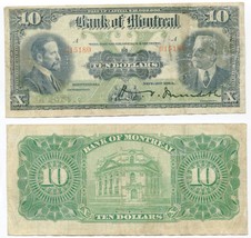1914 Bank of Montreal $10.00 Ten Dollar Note - $206.11