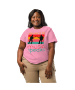 Women’s Organic Ribbed Neck T-Shirt – When Words Fail, Music Speaks(Bubb... - €47,37 EUR