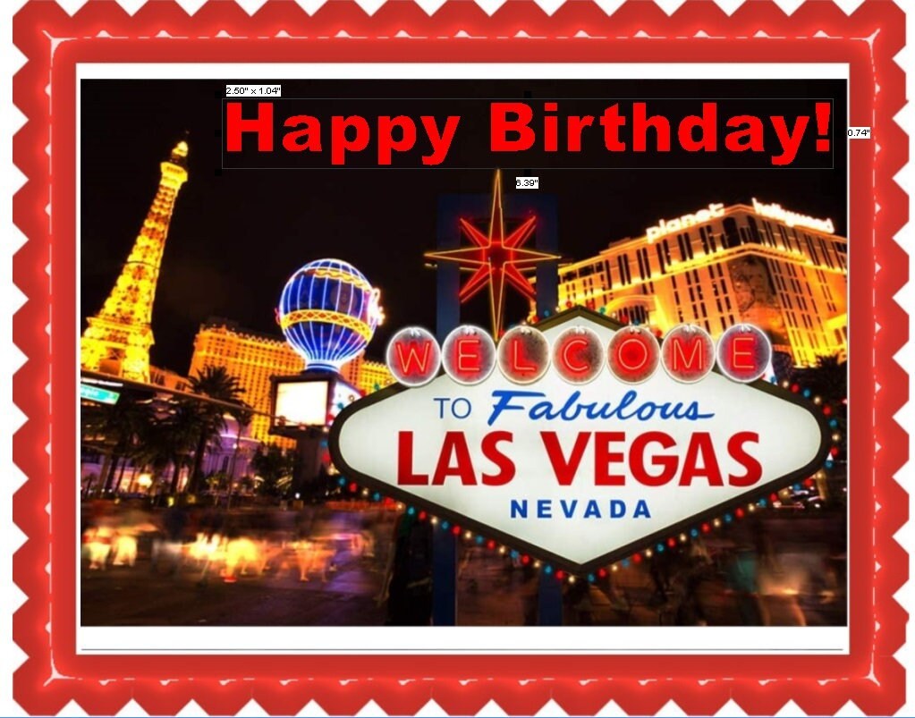 Vegas 21st Birthday Image Edible Birthday Cake Topper Frosting Sheets Ic... - $7.47