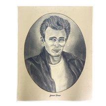 Disegno A Pastello Grafite Di James Dean Su Carta Firmato John Malewski 1990 - $189.31