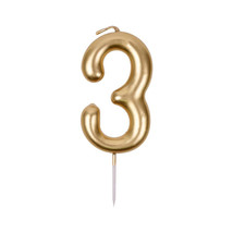 Gold Birthday Candles for Cake, Premium Glitter 3nd Number Candle Birthd... - $21.24