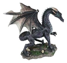 Black Shadow Night Dragon Figurine Dream Weaver Legendary Creature Sculpture - £34.47 GBP