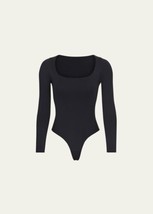 Skims Essential Scoop Neck Long Sleeve Bodysuit in Onyx BlacWomen’s Sz S/M, New! - £38.23 GBP