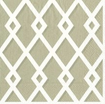 Entertaining with Caspari Luncheon Napkin, Trellis Taupe, 20-Pack - £8.81 GBP