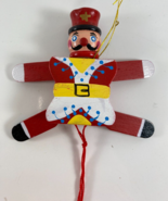 Vintage Christmas Ornament Jumping Jack Soldier Jointed Articulated 4.5&quot; - £15.51 GBP