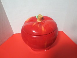 Large Red Apple Cookie Jar With Lid 12&quot;T - £15.85 GBP