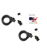 2 Pack Bicycle Lock  with Two Keys and Mounting Bracket - 11.5mm x 47&quot; - $258.01 MXN