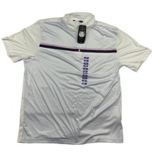 Men’s XXL Greg Norman Play Dry White Striped Polo Style Golf Shirt New w... - $12.86