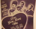 Do You Love Me Sheet Music Maureen Ohara Harry Ruby Dick Haymes Harry Ja... - $7.91