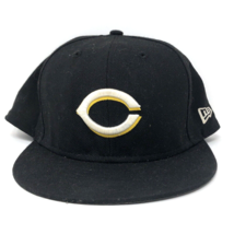 Cincinnati Reds New Era 59FIFTY Fitted Cap Hat Size 8 Wool True Fitted Black - £15.92 GBP