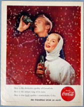 1956 Coca Cola Vintage Print Ad The Friendliest Drink On Earth Fresh Tas... - $14.45