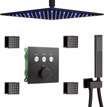 The Ayivg Oil Rubbed Bronze 12 Inch Led Ceiling Large Rainfall Shower System - £471.67 GBP