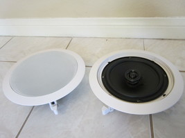 New 6.5" Ceiling In-Wall Speakers.Pair.Stereo.6-1/2".8 Ohm.Flush Mount 9" - £70.92 GBP