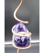 Spiral Wind Spinner W/ Art Glass weight Bullicante Copper Tone Yard Deco... - $49.99
