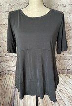 Soft Surroundings Black Top Women’s XS Peplum Casual Short Sleeve - $161.22 MXN
