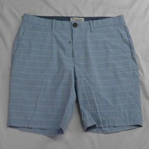 NEW Penguin Munsignwear 33 x 9&quot; Blue Horizontal Stripe Mens Chino Shorts - $17.99