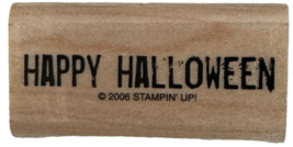 Stampin Up Rubber Stamp Happy Halloween Card Making Words Sentiment Small Fall - $3.99