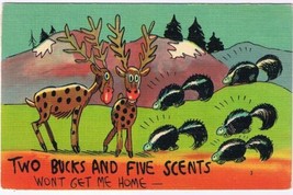 Comic Postcard Two Bucks &amp; Five Scents Won&#39;t Get Me Home - £2.32 GBP
