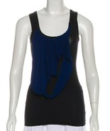 Helmut Lang Vintage Archival Black Draped Front Tank Top Black &amp; Blue 40 S - $170.96 CAD