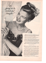 1940&#39;s its going to be a wonderful night pretty lady  pearl  print ad fc2 - $8.54