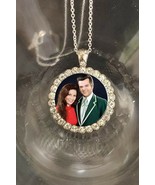 Loretta Lynn And Conway Twitty silver necklace rhinestones fast free shi... - £16.41 GBP