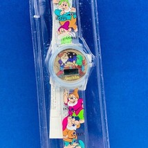 Walt Disney wristwatch vtg watch sealed Snow White seven dwarfs dopey gr... - $49.45