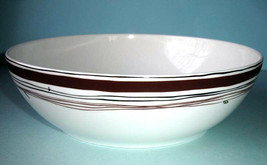 Lenox Flourish Serving Bowl Large 9.25&quot;W White/Brown Simply Fine New - £47.08 GBP