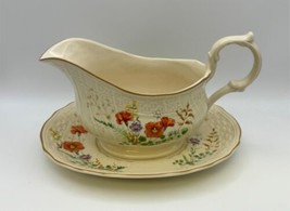 Mikasa Fine Ivory China MARGAUX Gravy Boat with Underplate - £36.05 GBP