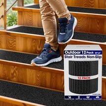 30" x 6" Waterproof 80-Grit Grip Strips – 12-Pack Anti-Slip Stair Treads - $57.37