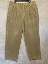 L.L Bean Men&#39;s Corduroy Pants Stretch Waist Straight Tan Beige 36x34 - $12.87