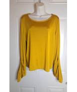 INC INTERNATIONAL CONCEPTS Mustard shade Long Sleeve Jersey Top Blouse S... - $25.64
