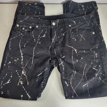 True Religion Jeans Mens 38x34 Paint Splatter Relax Straight Flap - $95.99