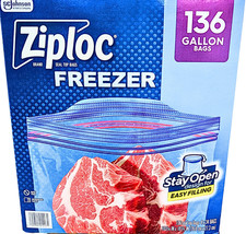 Ziploc Seal Top Gallon Freezer Bags BPA Free Microwave Safe 4x34 Total 1... - $24.74