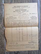 Raro documento palestinese Urban Property Tax Ordinance, 1938 - $10.14
