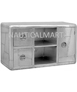NauticalMart Aluminum Industrial Chic Midway Console Chest Aviator TV Ca... - €1.746,46 EUR