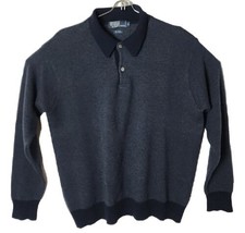 Polo by Ralph Lauren Men L Blue 89% Wool  11% Nylon Pullover Sweater - £61.54 GBP