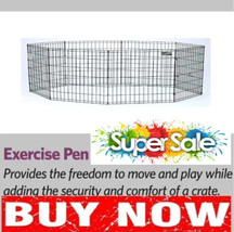 ??DOG &amp; PET Metal EXERCISE PLAY PEN GATE Foldable Wire PEN ??BUY NOW??? - £38.54 GBP