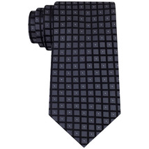 Calvin Klein Black Gray Four Square Neat Geometric Silk Slim Tie - $24.99