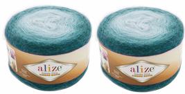20% Wool 80% Acrylic Soft Yarn Alize Angora Gold Ombre Batik 2skn 300gr 1805yds  - £17.64 GBP