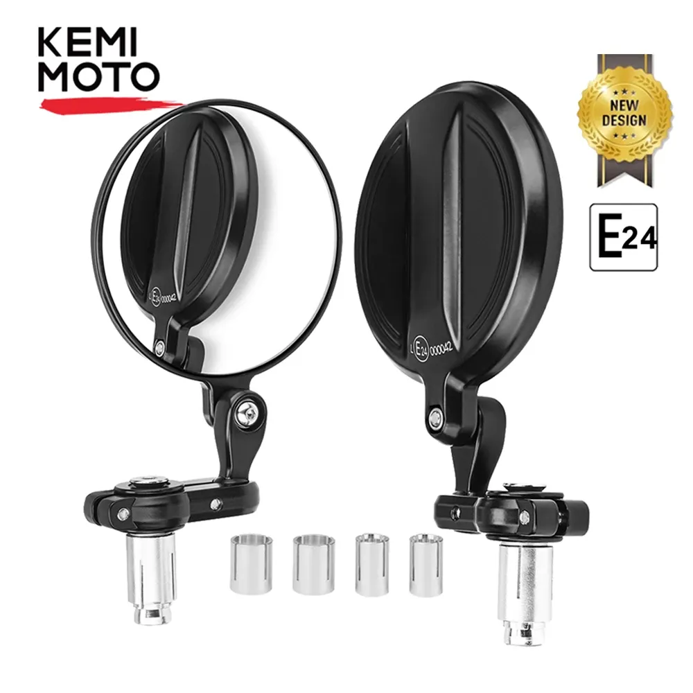 Motorcycle Mirror E-MARK Handlebar End Mirrors For MT07 MT09 R1 R3 For Cafe - £39.07 GBP+