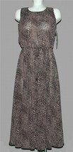 SGS STUDIO Sleeveless Elastic Waist Wide Flare Leopard Lgtwght Dress Wm&#39;... - £31.96 GBP