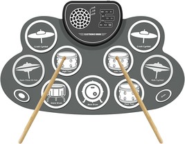 Electric Drum Set，9 Electric Drum Kid， Foldable Electronic Practice Drum With - £38.84 GBP