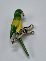 Vintage Enameled Parrot Bird Brooch Pin Costume Jewelry Fashion Jungle - $21.18