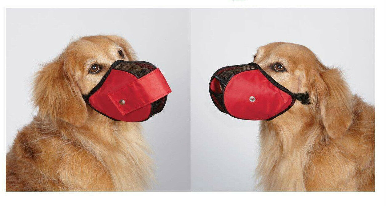 FABRIC MESH DOG MUZZLES Comfortable Soft Red Muzzle for Dogs That Bite o... - $17.71+