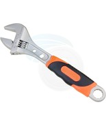 10 inch Universal Adjustable Jaw Steel Wrench Metric Scale PVC Handle - £12.80 GBP