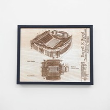 Texas Memorial Stadium Austin, Texas Wood Blueprint Wall Art, Framed Ath... - $29.39