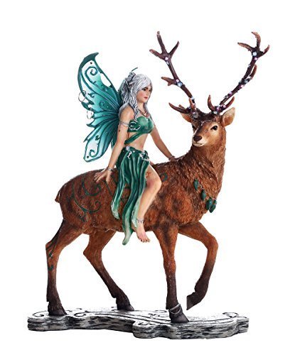 Decorative Companion Fairy Ayala with Stag Collectible Decorative Statue 9.5H - $72.07