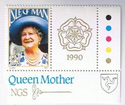 Stamps Isle Of Man 1990 90th Anniversary Birth Of Queen-Mother MNH Corner Margin - £1.13 GBP