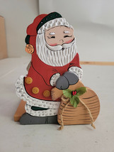 Cute Wood Santa Clause Napkin Holder Christmas Holidays - $12.99